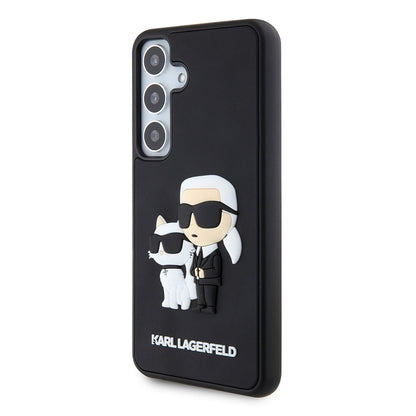 Case for Samsung Galaxy S24 S921, Karl Lagerfeld, 3D Rubber Karl & Choupette, Black