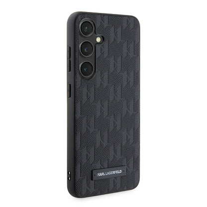Kotelo Samsung Galaxy S24 S921:lle, Karl Lagerfeld, Saffiano Mono Metal Logo, Musta