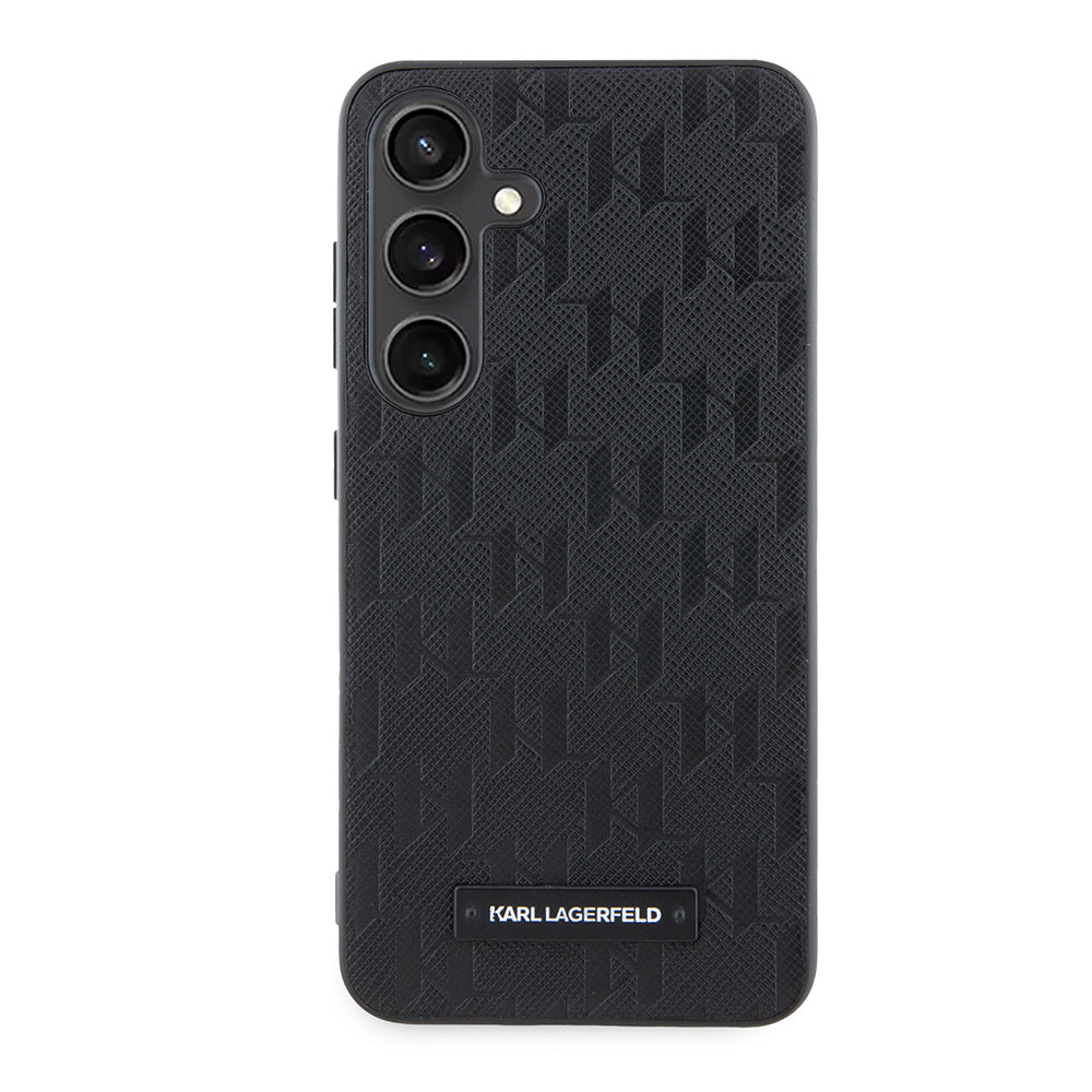Kotelo Samsung Galaxy S24 S921:lle, Karl Lagerfeld, Saffiano Mono Metal Logo, Musta