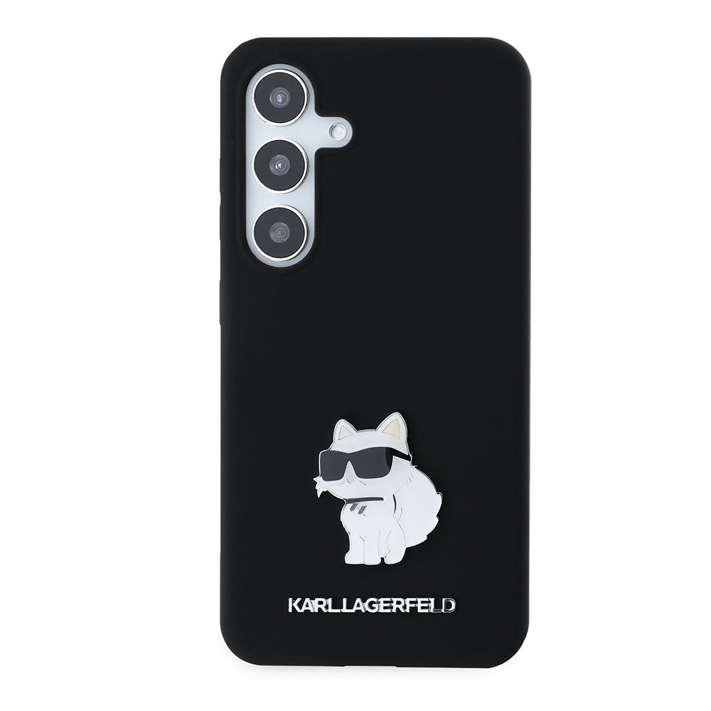 Suojakotelo Samsung Galaxy S24 S921:lle, Karl Lagerfeld, Silicone Choupette, Musta