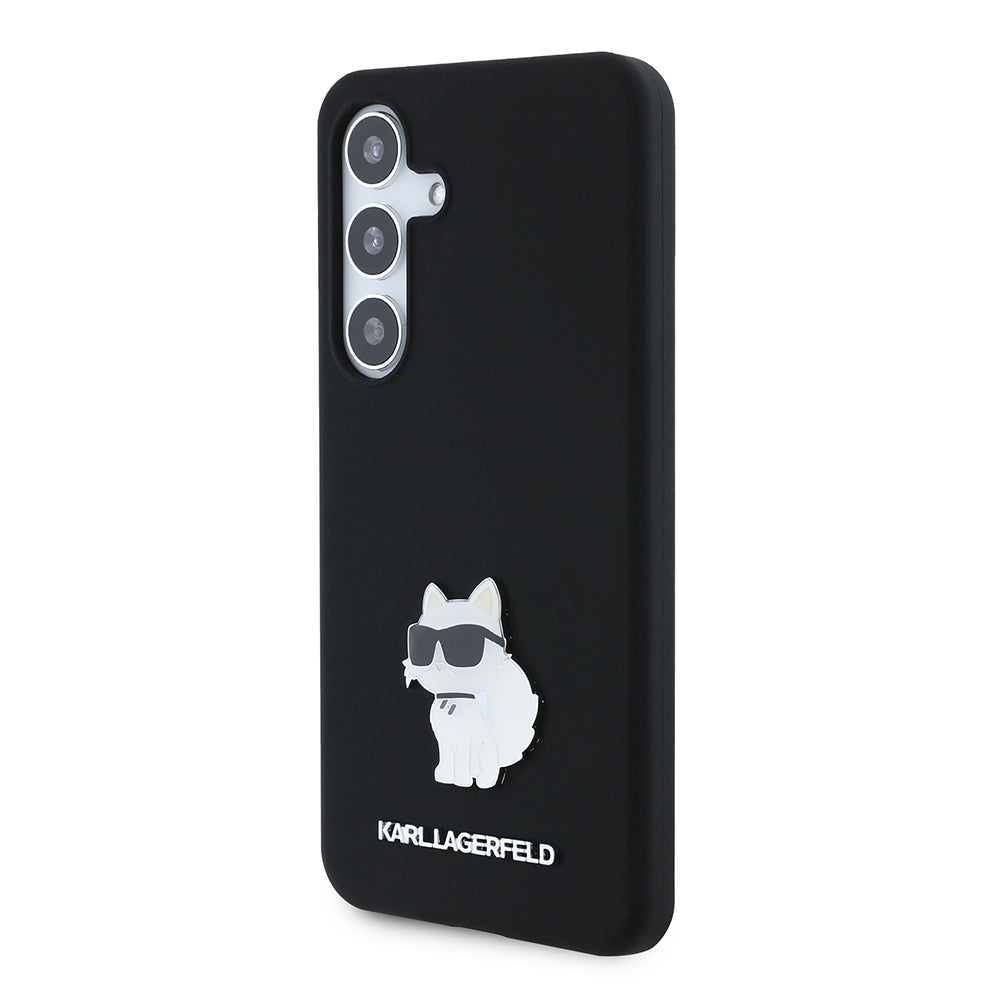 Suojakotelo Samsung Galaxy S24 S921:lle, Karl Lagerfeld, Silicone Choupette, Musta