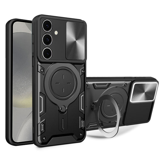 Kuori Samsung Galaxy S24 S921:lle, Techsuit, CamGuard Pro, Musta