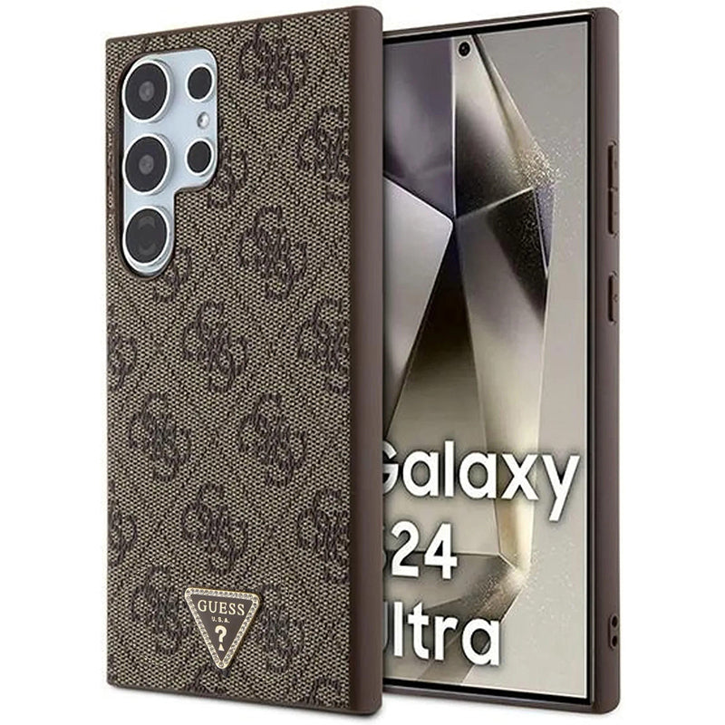 Suojakotelo Samsung Galaxy S24 Ultra S928, Guess, 4G Triangle Strass, Ruskea