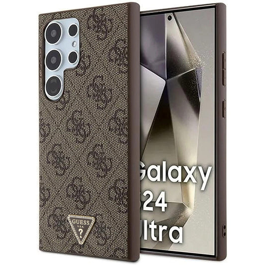 Suojakotelo Samsung Galaxy S24 Ultra S928, Guess, 4G Triangle Strass, Ruskea