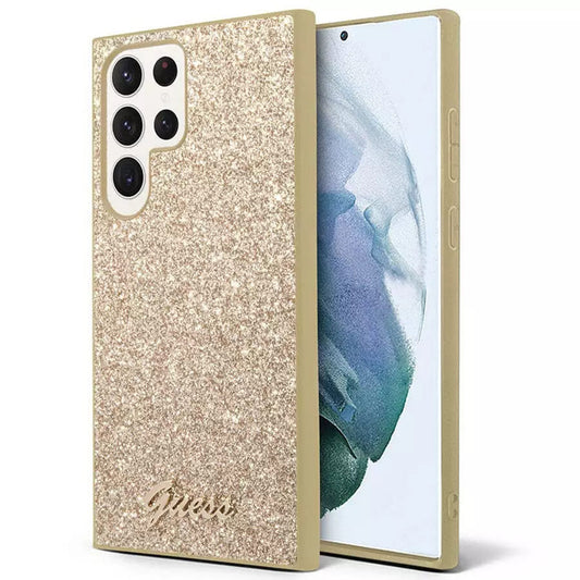 Kotelo Samsung Galaxy S24 Ultra S928:lle, Guess, Glitter Script, Kultainen