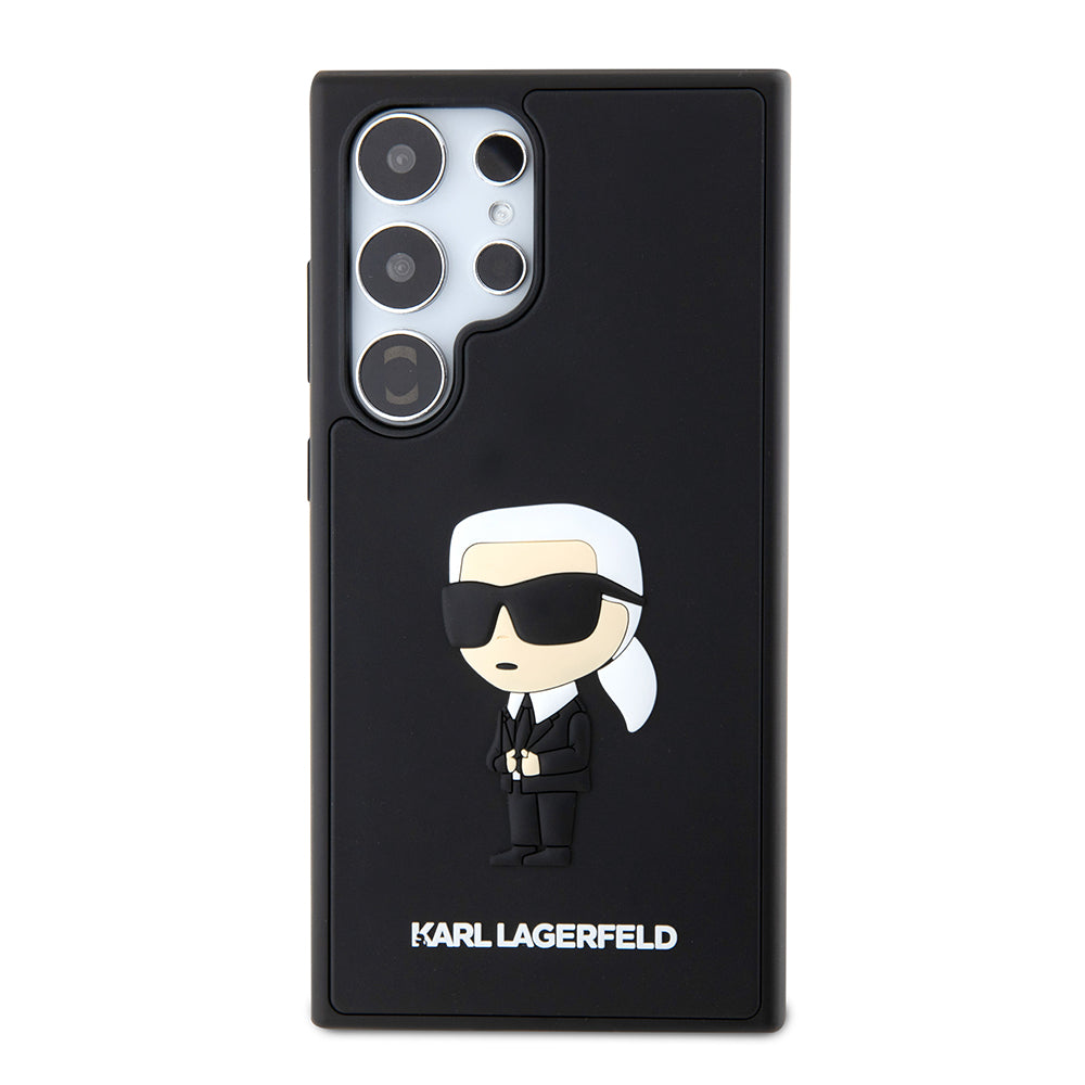 Suojakotelo Samsung Galaxy S24 Ultra S928:lle, Karl Lagerfeld, 3D Rubber Ikonik Karl, Musta