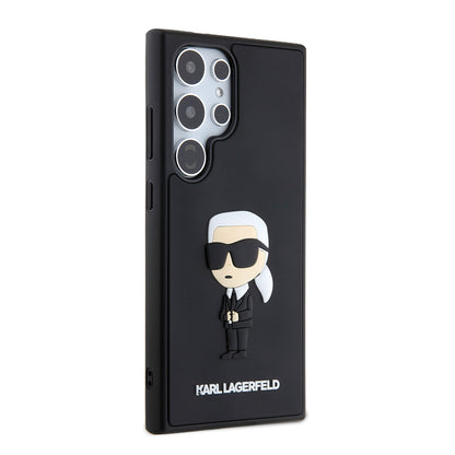 Suojakotelo Samsung Galaxy S24 Ultra S928:lle, Karl Lagerfeld, 3D Rubber Ikonik Karl, Musta