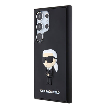 Suojakotelo Samsung Galaxy S24 Ultra S928:lle, Karl Lagerfeld, 3D Rubber Ikonik Karl, Musta