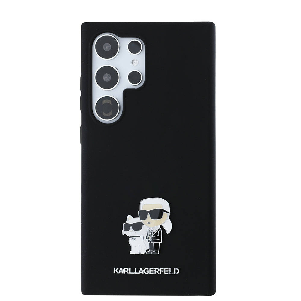 Kotelo Samsung Galaxy S24 Ultra S928:lle, Karl Lagerfeld, Silicone Karl & Choupette, Musta