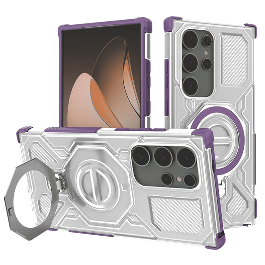 Kuori Samsung Galaxy S24 Ultra S928:lle, Techsuit, Carbon Shield Pro, Violetti