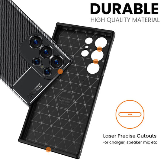 Kuori Samsung Galaxy S24 Ultra S928:lle, Techsuit, Hiilikuitu, Musta