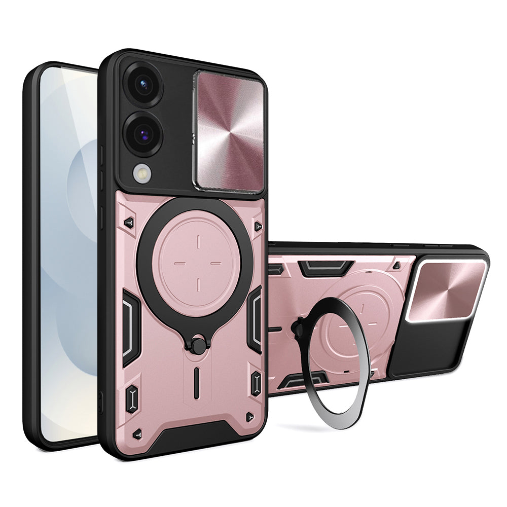 Kuori Samsung Galaxy S25 Edge S937:lle, Techsuit, CamGuard Pro, vaaleanpunainen kulta