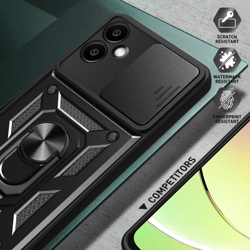Kuori Samsung Galaxy S25 Edge S937:lle, Techsuit, CamShield, Musta