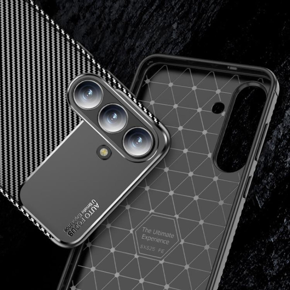 Kuori Samsung Galaxy S25 FE:lle, Techsuit, Hiilikuitu, Musta