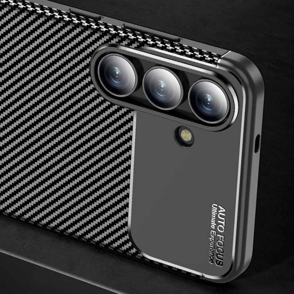 Kuori Samsung Galaxy S25 FE:lle, Techsuit, Hiilikuitu, Musta