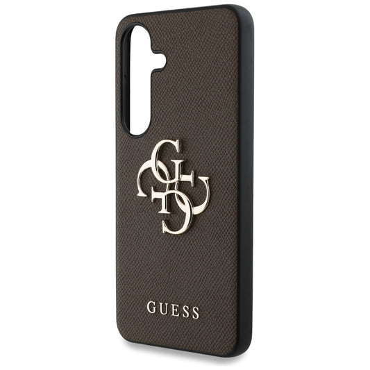 Suojakotelo Samsung Galaxy S25+ S936, Guess, 4G Grained Big and Classic Logo, Ruskea