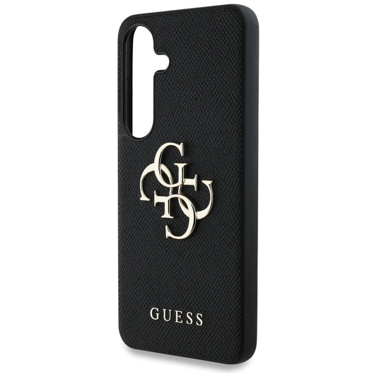 Suojakotelo Samsung Galaxy S25+ S936, Guess, 4G Grained Big and Classic Logo, Musta