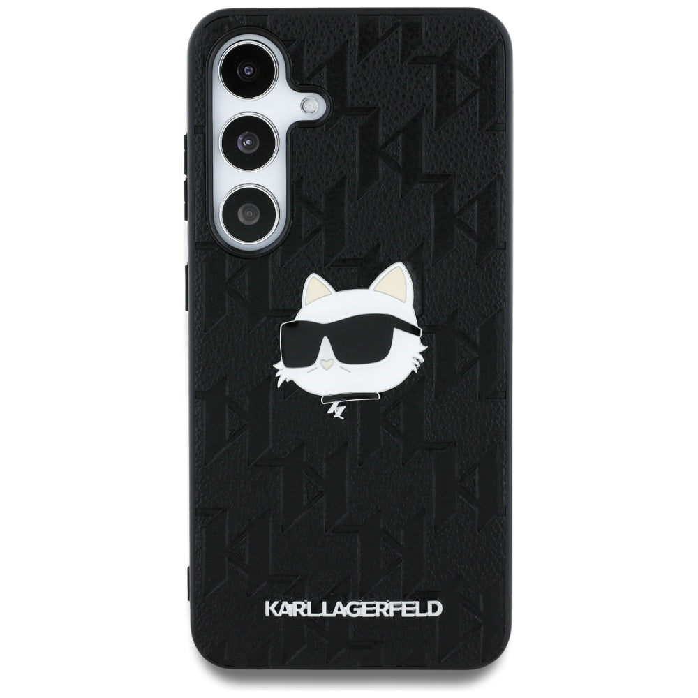 Kotelo Samsung Galaxy S25+ S936:lle, Karl Lagerfeld, Monogram Choupette's Head, Musta