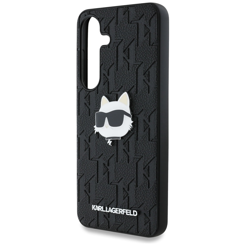 Kotelo Samsung Galaxy S25+ S936:lle, Karl Lagerfeld, Monogram Choupette's Head, Musta