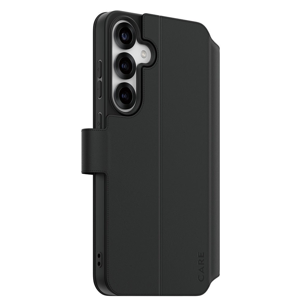 Suojakotelo Samsung Galaxy S25+ S936, PanzerGlass, Care Feature Kickstand Wallet, Musta