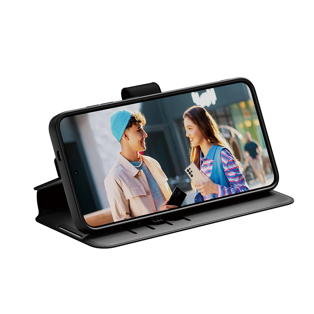 Suojakotelo Samsung Galaxy S25+ S936, PanzerGlass, Care Feature Kickstand Wallet, Musta