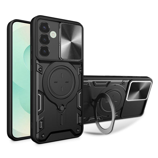 Kuori Samsung Galaxy S25+ S936:lle, Techsuit, CamGuard Pro, Musta