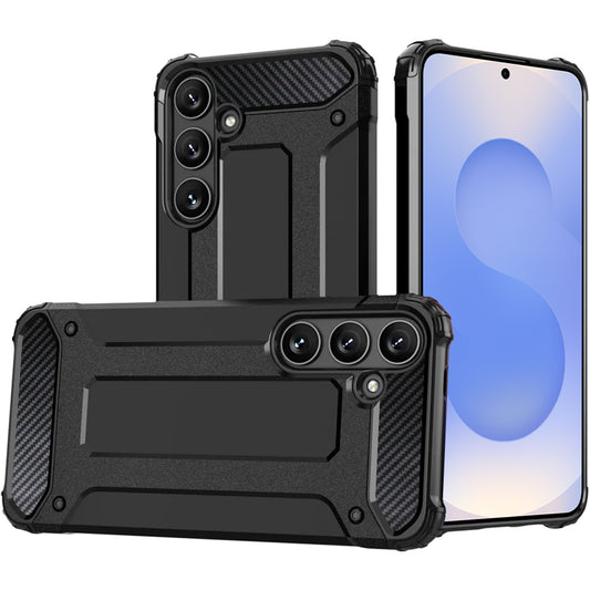 Kuori Samsung Galaxy S25+ S936:lle, Techsuit, Hybrid Armor, Musta