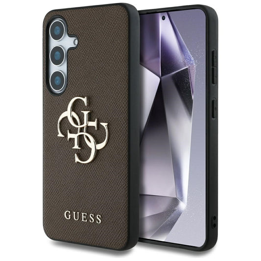 Suojakotelo Samsung Galaxy S25 S931:lle, Guess, 4G Grained Big and Classic Logo, Ruskea