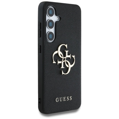 Suojakotelo Samsung Galaxy S25 S931:lle, Guess, 4G Grained Big and Classic Logo, Musta