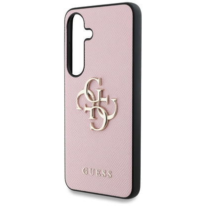 Suojakotelo Samsung Galaxy S25 S931:lle, Guess, 4G Grained Big and Classic Logo, Pinkki