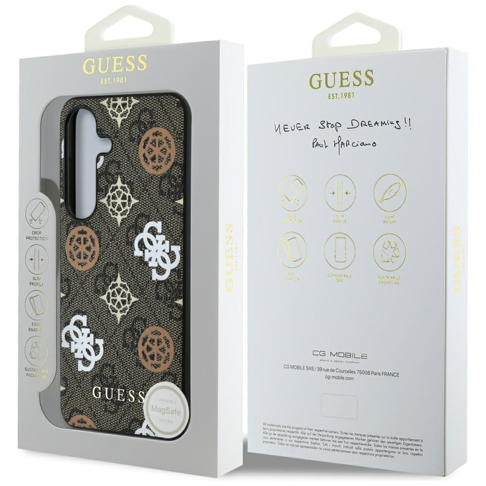 Kotelo Samsung Galaxy S25 S931:lle, Guess, 4G Peony, Ruskea