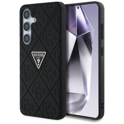 Case for Samsung Galaxy S25 S931, Guess, Grained Hot Stamp 4G Triangle, Black