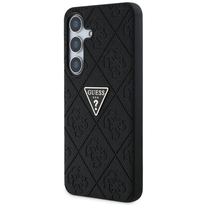 Case for Samsung Galaxy S25 S931, Guess, Grained Hot Stamp 4G Triangle, Black
