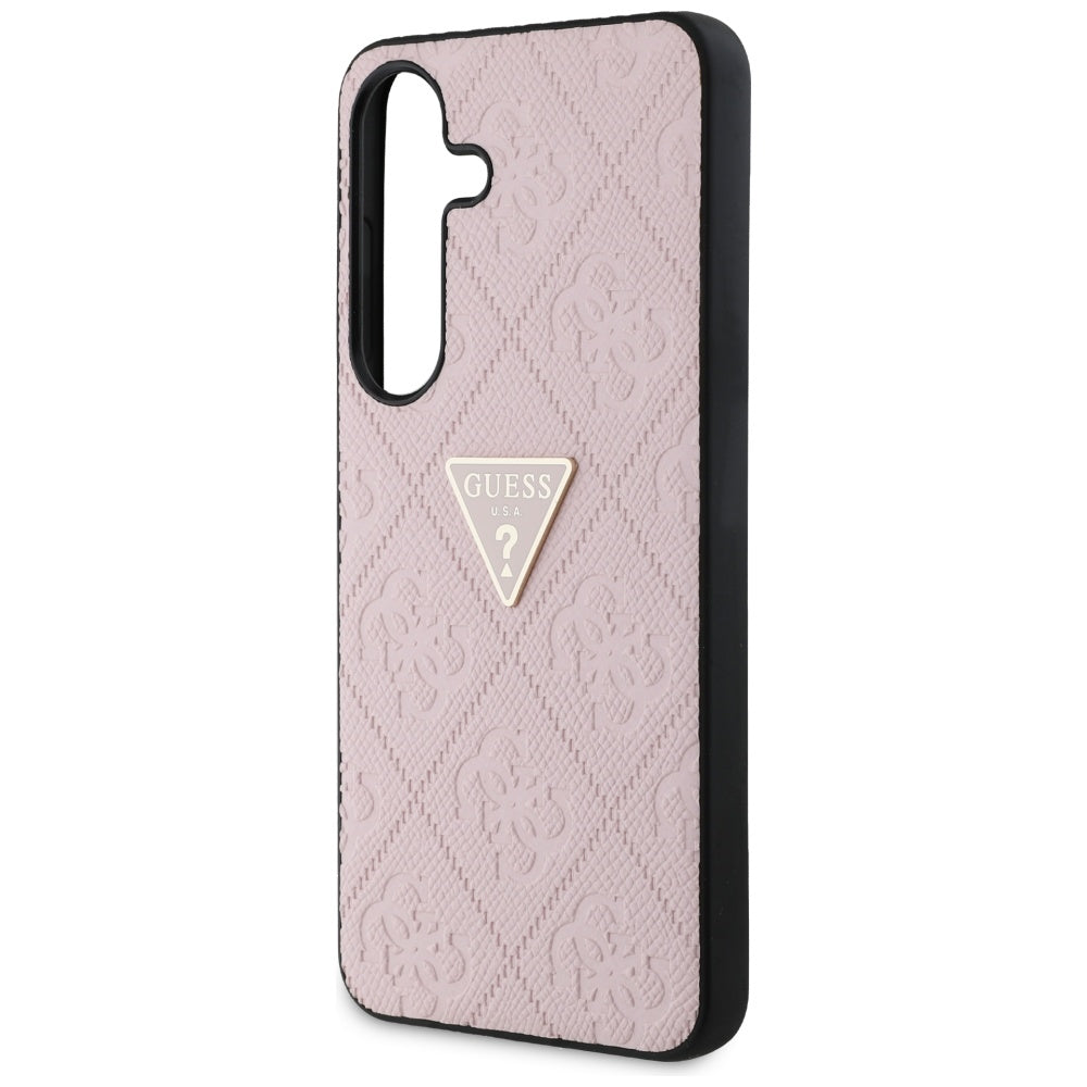 Kotelo Samsung Galaxy S25 S931:lle, Guess, Grained Hot Stamp 4G Triangle, Pinkki
