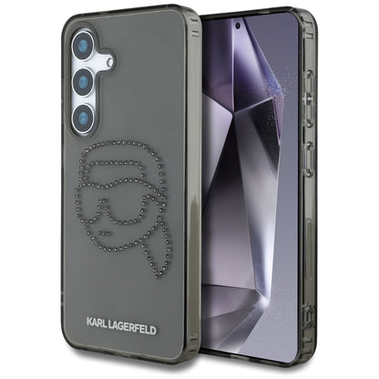 Kotelo Samsung Galaxy S25 S931:lle, Karl Lagerfeld, IML Rhinestones Karl's Head, Musta