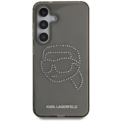 Kotelo Samsung Galaxy S25 S931:lle, Karl Lagerfeld, IML Rhinestones Karl's Head, Musta