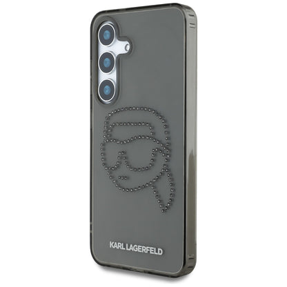 Kotelo Samsung Galaxy S25 S931:lle, Karl Lagerfeld, IML Rhinestones Karl's Head, Musta
