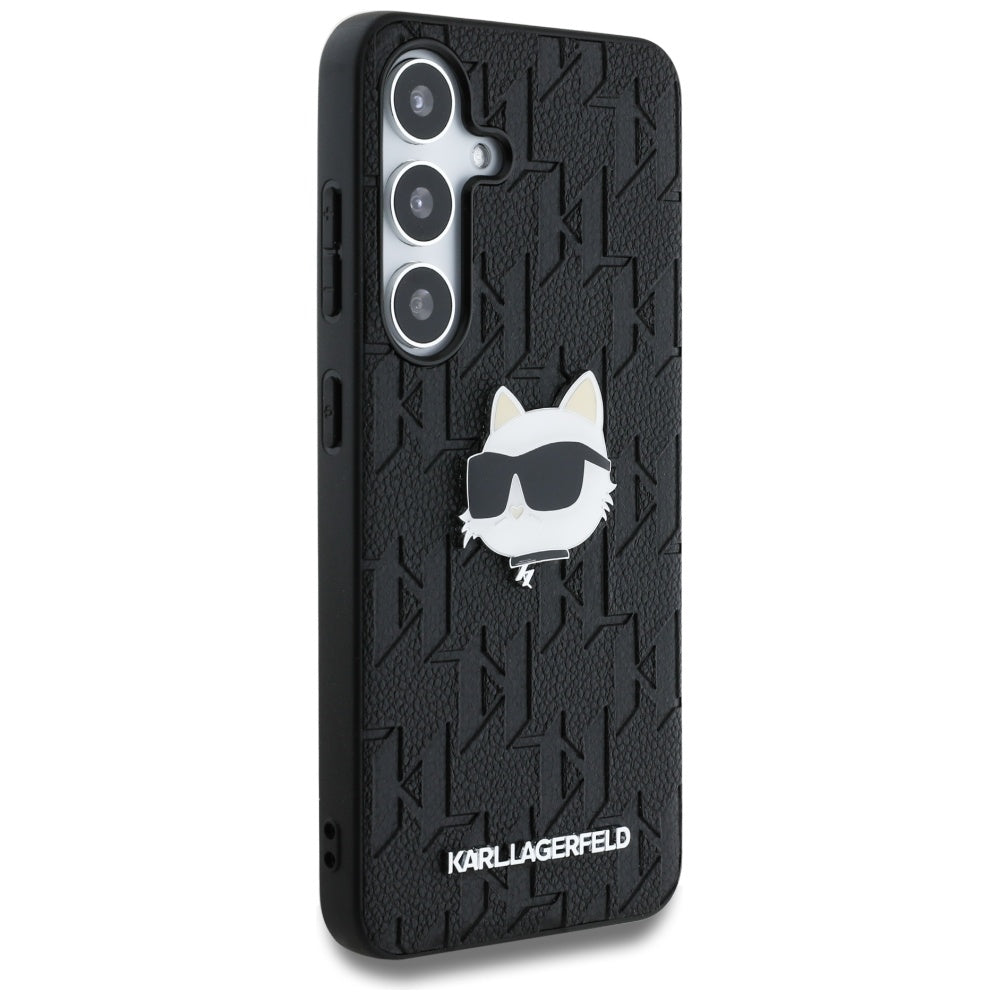 Kotelo Samsung Galaxy S25 S931:lle, Karl Lagerfeld, Monogram Choupette's Head, Musta