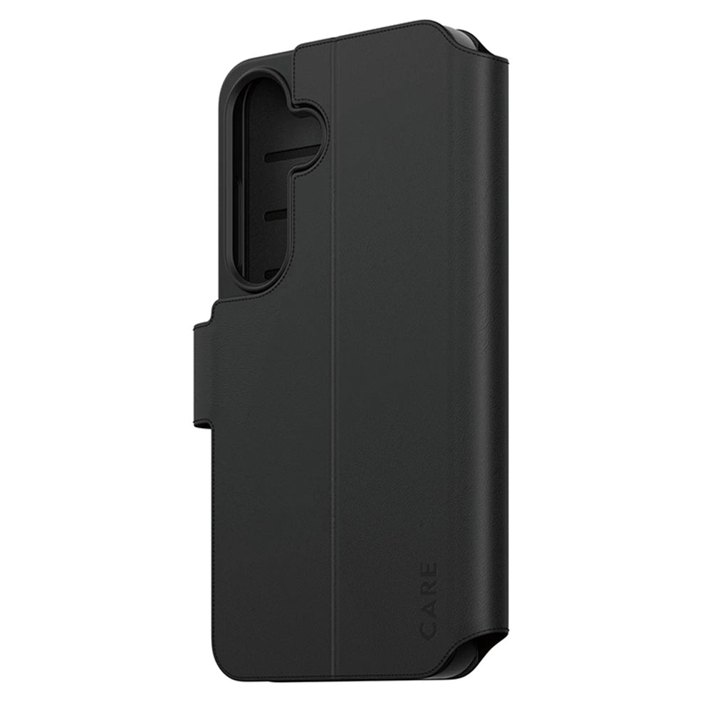 Kotelo Samsung Galaxy S25 S931:lle, PanzerGlass, Care Feature Kickstand Wallet, Musta