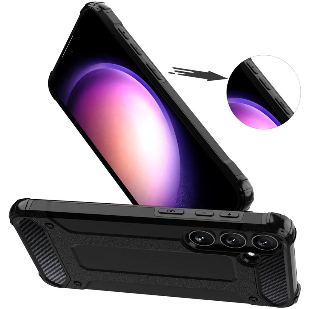 Kuori Samsung Galaxy S25 S931:lle, Techsuit, Hybrid Armor, Musta