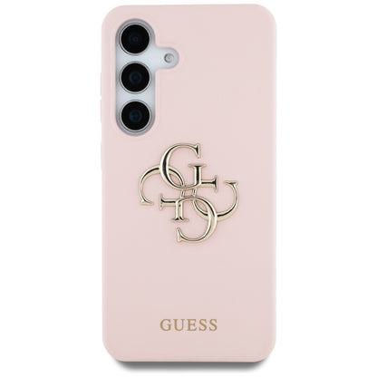 Case for Samsung Galaxy S25 Ultra S938, Guess, 4G Grained Big and Classic Logo, Pink