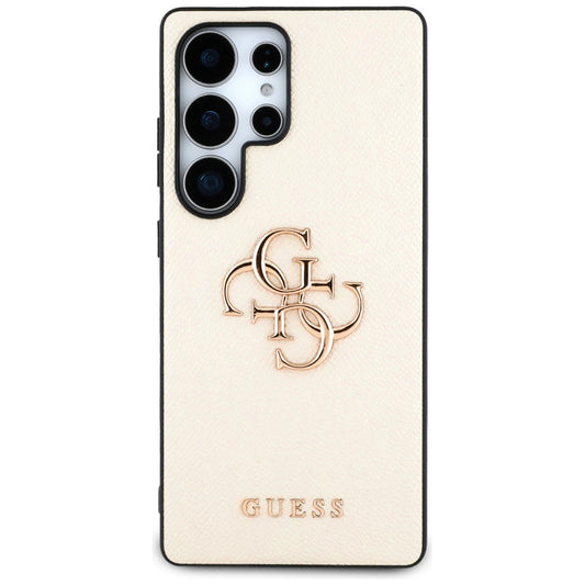Suojakotelo Samsung Galaxy S25 Ultra S938:lle, Guess, 4G Grained Big and Classic Logo, Beige