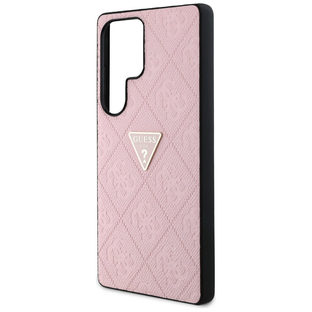 Kotelo Samsung Galaxy S25 Ultra S938:lle, Guess, Grained Hot Stamp 4G Triangle, Pinkki