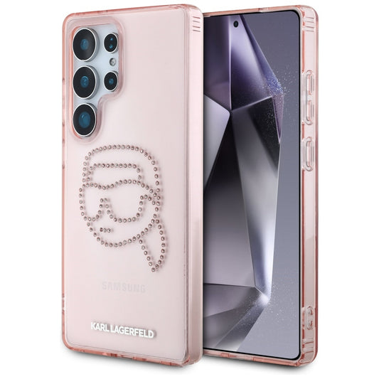 Kotelo Samsung Galaxy S25 Ultra S938:lle, Karl Lagerfeld, IML Luxury Karl's Head, Pinkki