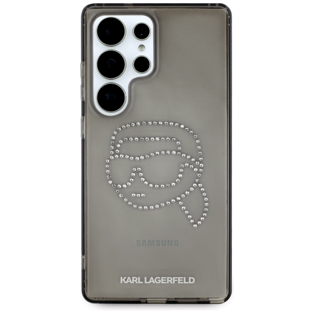 Kotelo Samsung Galaxy S25 Ultra S938:lle, Karl Lagerfeld, IML Rhinestones Karl's Head, Musta