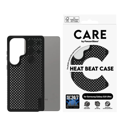 Suojakotelo Samsung Galaxy S25 Ultra S938:lle, PanzerGlass, Care Feature Heat Beat, Musta