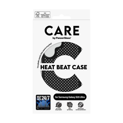 Suojakotelo Samsung Galaxy S25 Ultra S938:lle, PanzerGlass, Care Feature Heat Beat, Musta