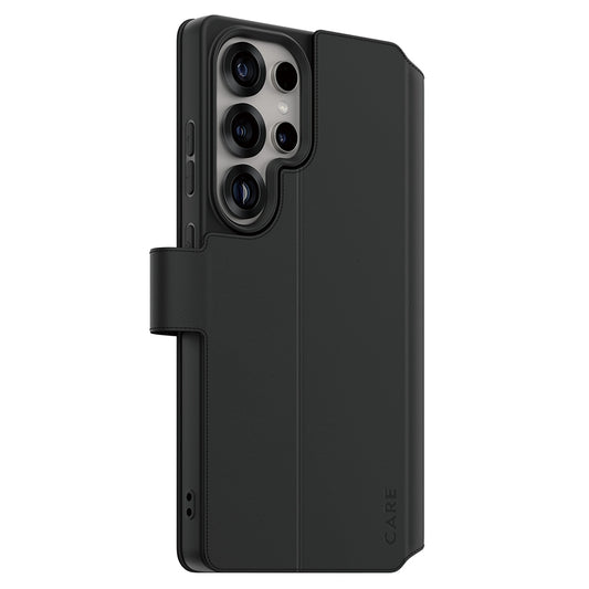 Suojakotelo Samsung Galaxy S25 Ultra S938:lle, PanzerGlass, Care Feature Kickstand Wallet, Musta
