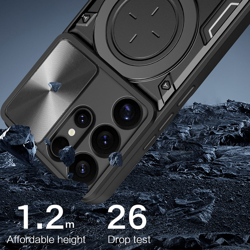 Kuori Samsung Galaxy S25 Ultra S938:lle, Techsuit, CamGuard Pro, Musta