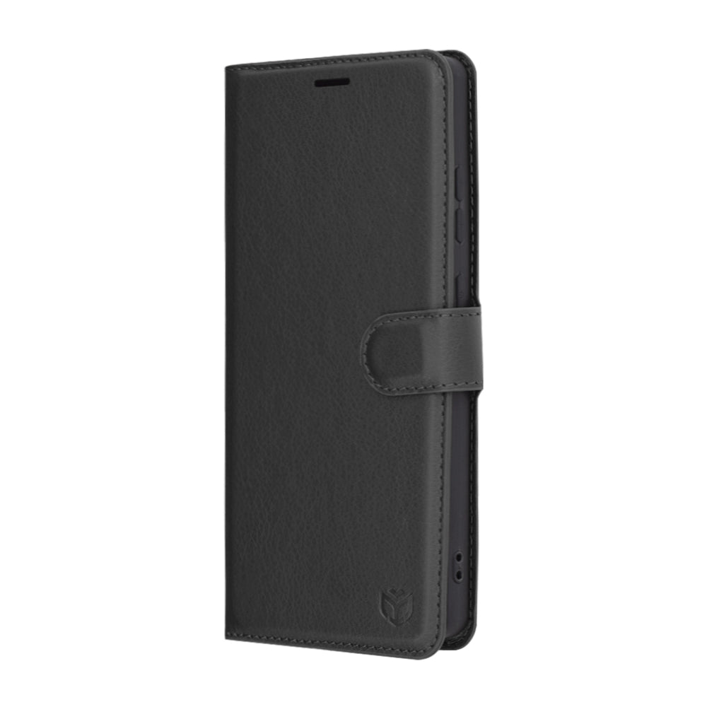 Kuori Samsung Galaxy S25 Ultra S938:lle, Techsuit, nahkainen folio, musta